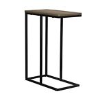 Ashwood Industrial Narrow End Table Metal C Shaped Frame And Rectangle Faux Wood