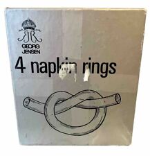 Vintage MCM Modern Georg Jensen Lucite Napkin Rings Set of 4 With Original Box
