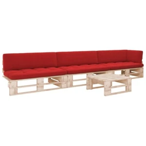 4-tlg. Paletten-Lounge-Set mit Kissen Imprägniertes Kiefernholz - Bild 1 von 11