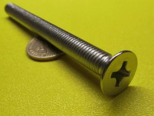 Flat Head Phillips Machine Screw 18-8 Stainless Steel, 3/8"-16 x 4.50" L 5 Pcs - Picture 1 of 20