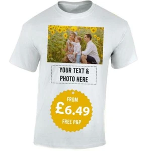 T-Shirt personalisiert Ihr Foto Bild Text Unisex Herren Damen Kinder weiß - Bild 1 von 6