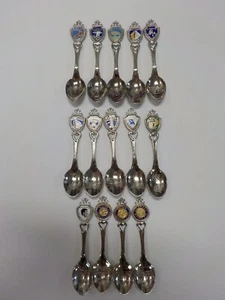 C0628 Fort-1981 Souvenir United State Etched Spoons Lot (14pc.) - Imagen 1 de 8