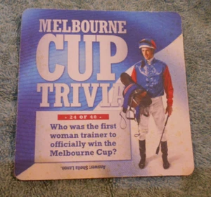 #D629. MELBOURNE CUP TRIVIA BEER COASTER #24 of 40 - TOOHEYS NEW - Picture 1 of 2