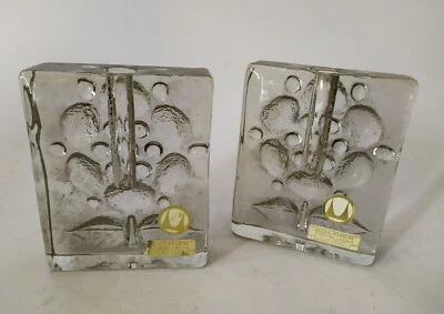 ♥ COPPIA VASI SOLIFLOWER MONOFIORE WALTHER KRISTALLGLAS VETRO CRISTALLO VINTAGE - Immagine 1 di 4