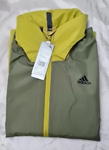NWT Adidas RAIN.RDY Waterproof Jacket Men's.full Zip Hooded .foldable .Large - Picture 1 of 9