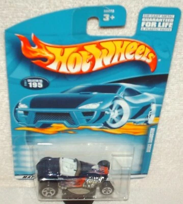 Hot Wheels 2001 #195 Deuce Roadster purple,flames on sides,ex.card - Image 1 of 2