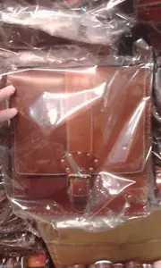 Sac à Bandoulière Assiette en Cuir Vertical Artisanal Bag Homme 28x30 - Picture 1 of 1