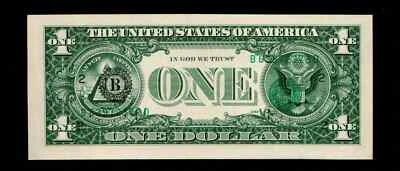 $1 1977 Overprint On Back Error Federal Reserve Note UNC (B113) - Image 1 of 2