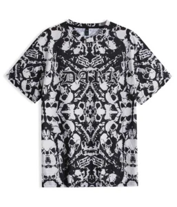 'Dark' Skull Print Tshirt White Mens Tee Size L Halloween Emo Goth Punk Metal - Bild 1 von 2