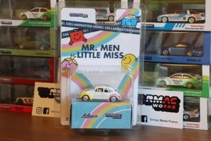 Tarmac Works X Schuco 1/64 Volkswagen Beetle Low Ride Height Mr. Men Little Miss - Imagen 1 de 3