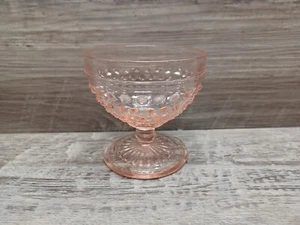 (1) Vintage Anker Hocking rosa Hobnail Depression Glas, Sherbet Glas, rosa Glas - Bild 1 von 5