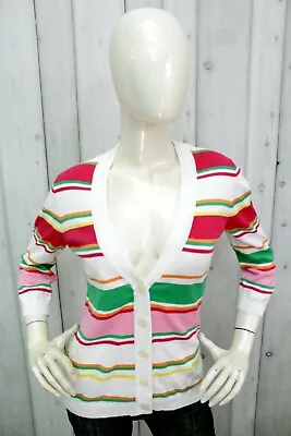 Cardigan Tommy Hilfiger Donna Taglia M Multicolore Cotone Sweater Pullover Woman • 33.74€