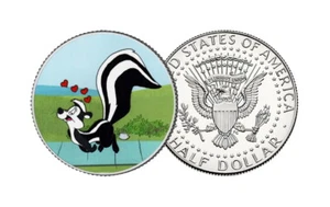 Pepe Le Pew Skunk Münze US Kennedy Half Dollar Limited Edition to 100 - Bild 1 von 4