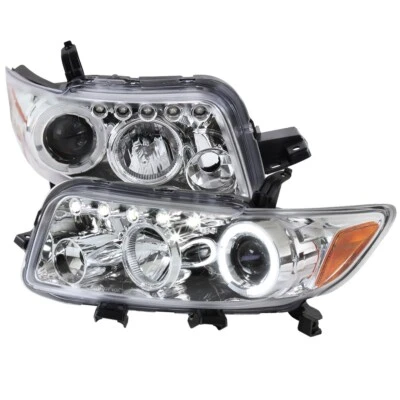 08-10 Scion xB Single Halo Projector Headlight LED DRL Chrome Housing Clear Lens - Image 1 of 4