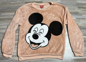 Disney Mickey Mouse Fleece Sweatshirt Girls Pink Size Large 11-13 - Picture 1 of 4
