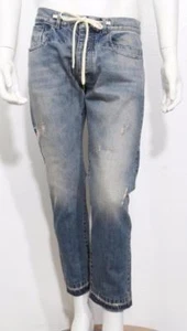 ANDREA POMPILIO Mens Blue Distressed Drawstring Denim Jeans Pants 34-50 NWOT - Picture 1 of 6