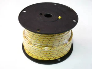 Yellow woven cotton covered Spark Plug Wire 7mm stranded copper Core By The Foot - Picture 1 of 1