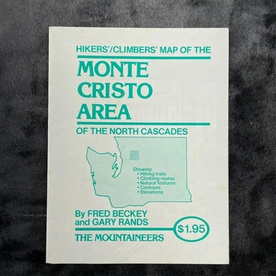 Vintage Map Hiker Climbers Map of the North Cascades Glacier Peak Fred Beckey - Image 1 of 4