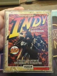 INDY & THE LAST CRUSADE + TEMPLE DOOM COMMODORE 64 GIOCO ORIGINALE CASSETTA C64 - Afbeelding 1 van 7