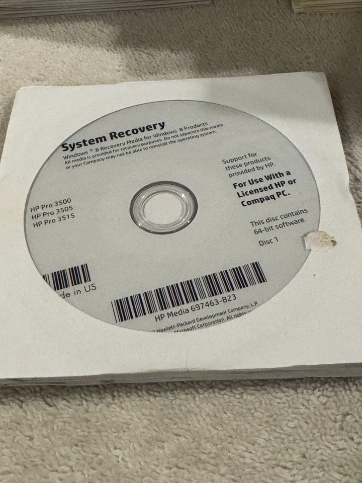 HP System Recovery Win 8 HP Pro 3500/3505/3515 - 5 DISC SET!!! - Image 1 of 1