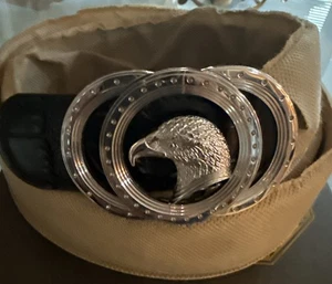 STEFANO RICCI 2800$ Krokodilleder Gürtel - Adlerkopf Schnalle Silber Größe 100 - Bild 1 von 5