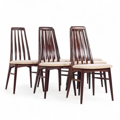 Sillas de comedor danesas de palisandro de mediados de siglo Niels Koefoed Eva - Juego de 6 Foto 1 de 4