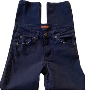 Seven 7 For All Man Kind Boy Girl Size 8 Pants 22 x 22 Navy Blue Slack Trouser - Picture 1 of 12