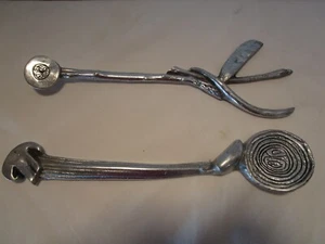 Vintage Mariposa Handcrafted aluminum designer set salad serving utensils 1990's - Picture 1 of 13