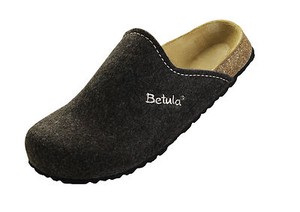 Betula House stitching brown braun schmal Filz Clogs Hausschuhe 122203 NEU
