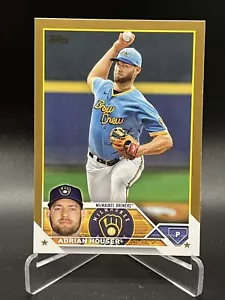 ADRIAN HOUSER 2023 TOPPS SERIES 1 GOLD RAINBOW FOIL PARALLEL #323 BREWERS - Picture 1 of 1