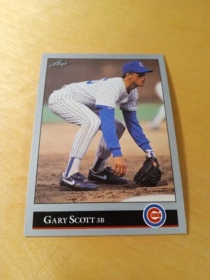 1992 Leaf #6 GARY SCOTT Chicago Cubs Baseball Card, 3rd Baseman, Star, IF. (NM) - Image 1 of 2