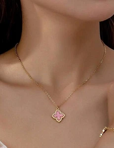 Delicado collar colgante de trébol de cuatro hojas - Imagen 1 de 3