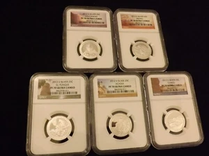 2012-S 25C 5 Coin SILVER Set NGC PF 70 - Picture 1 of 2