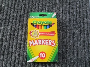 Crayola Classic Kid's Markers, Fine Point, Assorted, 10/Pack (58-7726) - Picture 1 of 2