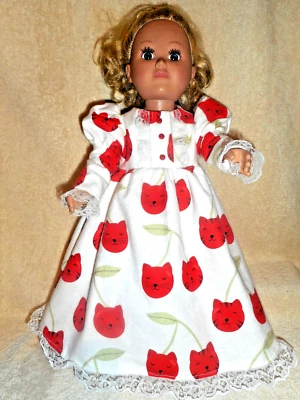 18 Ropa Muñeca Se Ajusta a American Girl-Camisón-Franela Cereza Roja, Zapatilla Satinada Foto 1 de 4