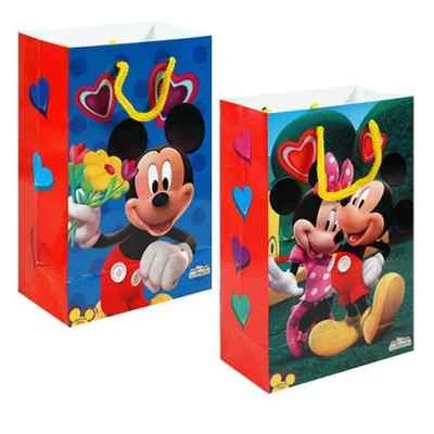 12 Bolsas de Regalo 5"x8.5"x3" Disney Mickey Minnie Hearts Love Party Favor Lote NUEVO Foto 1 de 3