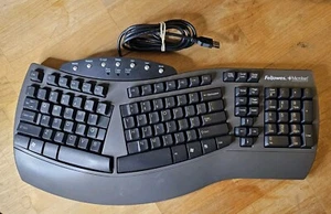 Fellowes Microban Ergonomic USB Keyboard KU-9938 Tested Working - Picture 1 of 3