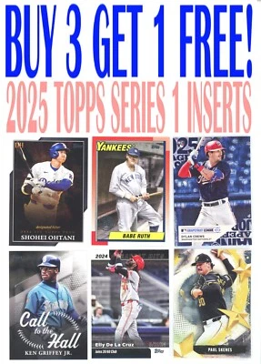 2025 Topps Series One INSERTS (BUY 3 GET 1 FREE!) You Pick/Complete Your Set - Image 1 of 3