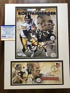 BEN ROETHLISBERGER - USPS 2005 Limited SIGNED MATTED Photo & Envelope w/PSA COA - Picture 1 of 6