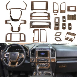 Juego completo de molduras interiores 24 piezas para Ford F-150 2015-2020 accesorios de grano de madera - Imagen 1 de 11