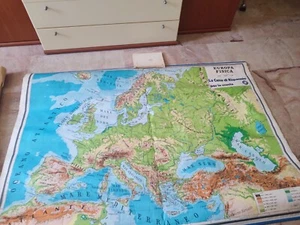 Carta Geografica Europa Fisica Cassa Risparmio Calabria Scuola  96x140 Come Foto - Imagen 1 de 5
