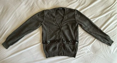 Dolce & Gabbana Women's Cardigan Cashmere Size 44 Gray-Black - Image 1 of 4