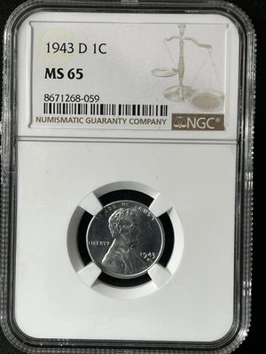 1943-D 1C  Lincoln Wheat One Cent NGC MS65   8671268-059 - Image 1 of 2
