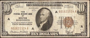 1929 $10 DOLLAR BILL BROWN SEAL BANK NOTE OLD PAPER MONEY NATIONAL CURRENCY - Picture 1 of 2