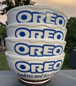 Set Of 4 Cookies And Cream Large Bowls Oreo - Picture 1 of 11