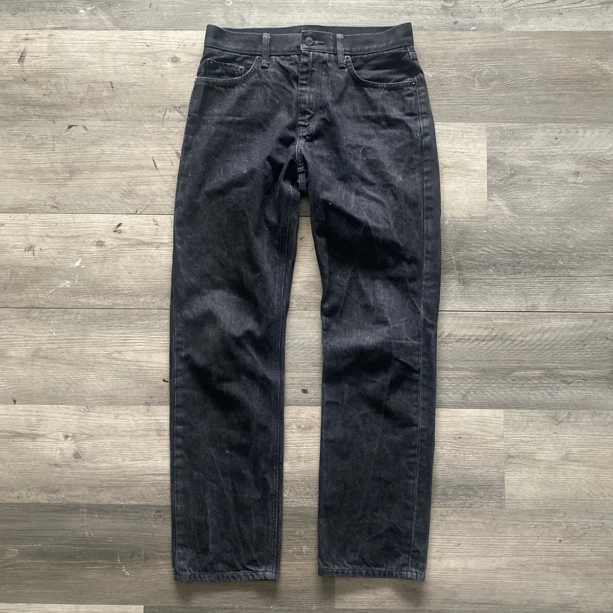 パンツ HELMUT LANG Faded Black Denim 32 Helmut Lang 2004 Faded Black Denim Low Waist Boot Cut 7 Pocket