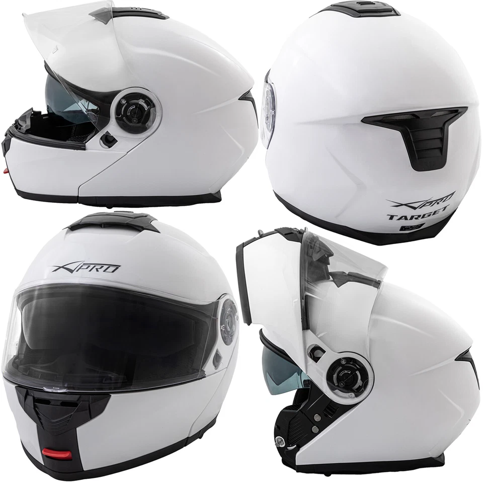 Casco Modular Touring Sport Homologado Moto Pantalla Parasol Blanco - Imagen 1 de 4