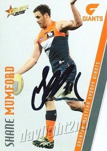 Signed 2015 GWS GIANTS AFL Card SHANE MUMFORD - Imagen 1 de 1