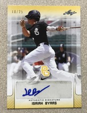 2017 Leaf Perfect Game National Showcase Yellow 18/25 Isaiah Byars #BA-IB2 Auto