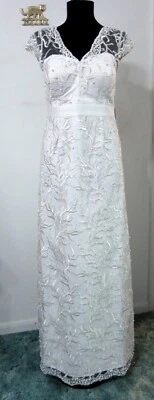 White S Formal Dress Evening Gown 2nd Wedding Embroidery Pearls Modcloth NEW - Image 1 of 4